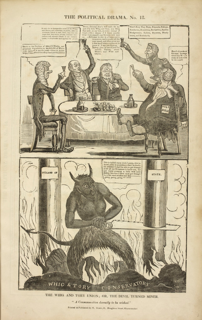 The Political drama. [A series of caricatures.]
