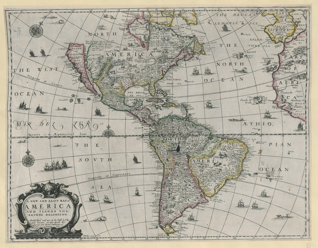 A NEW AND EXACT MAP of AMERICA AND ILANDS THEREVNTO BELONGING